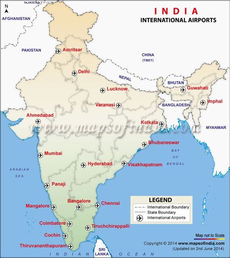 International Airports Map of India: Mumbai//Delhi//Lucknow India World ...