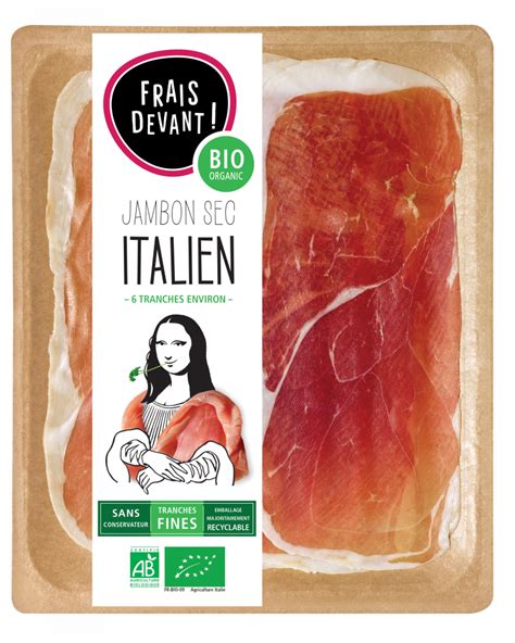 Jambon Sec Italien Bio Frais Devant Jambon Porc Origine Italie G