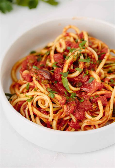 Vegan Zucchini Spaghetti Puttanesca — Inspiralized