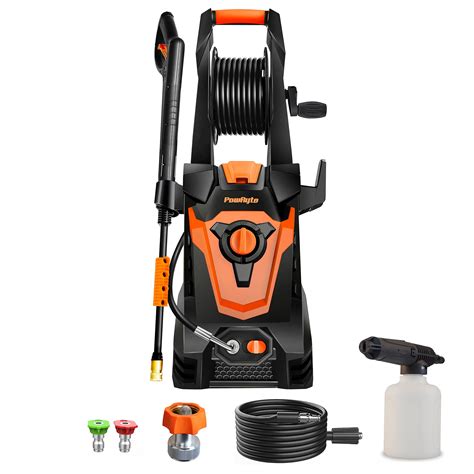 Powryte Electric Pressure Washer With Hose Reel Foam Cannon