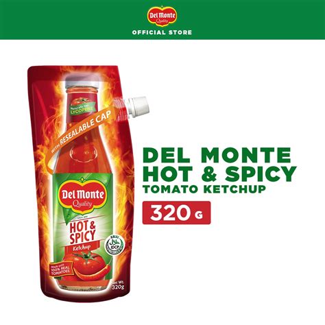 Del Monte Hot And Spicy Ketchup With 100 Real Tomatoes 320g Pouch