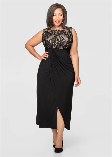 Floral Soutache Bodice Wrap Gown Plus Size Special Occasion Dresses