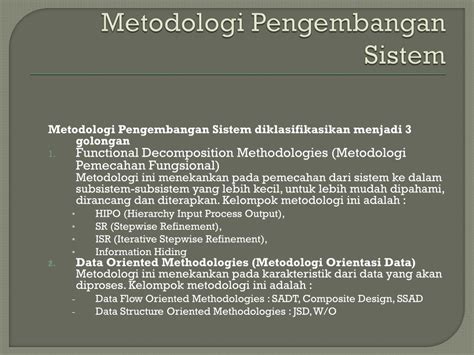 Ppt Metodologi Pengembangan Sistem Informasi Powerpoint Presentation Id 5172604