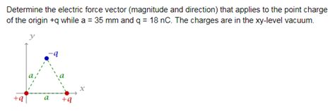 Solved Determine the electric force vector (magnitude and | Chegg.com