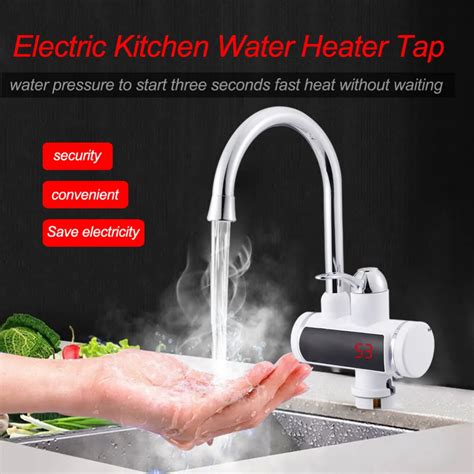 220v 850 3000w Electric Hot Faucet Water Heater Electric Water Heating Tankless Kitchen Faucet