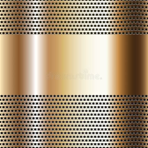 Golden Background Perforated Sheet Stock Vector Illustration Of