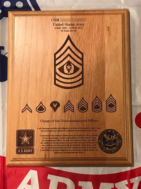 Army Promotion Retirement Plaque Usa Customized And