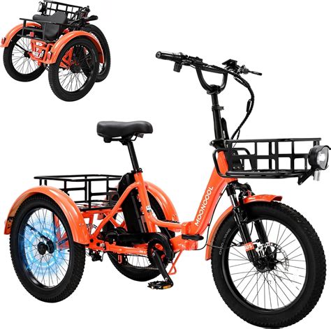 Mooncool Folding Electric Trike For Adults 20 Fat Tire Foldable