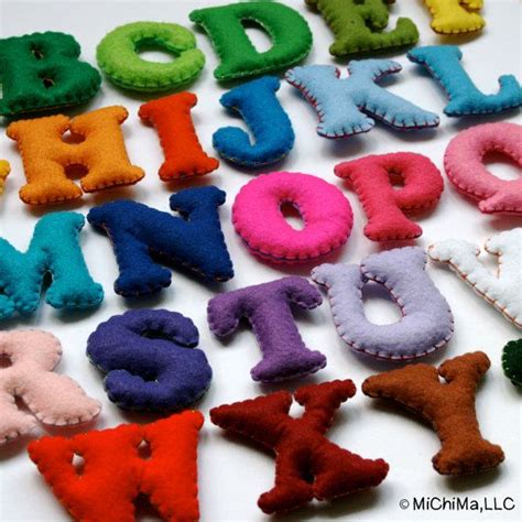 Stuffed Felt Alphabet Letter Set In A Reusable Drawstring Bag Etsy