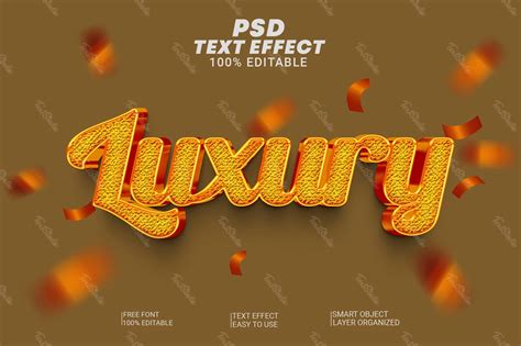 Luxury Glitter Golden Party 3D Text Effect Effet De Texte 3D