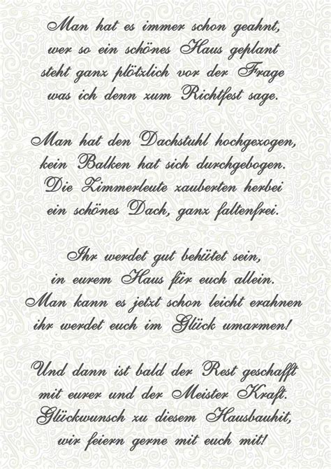 Spruch Zum Richtfest Modern