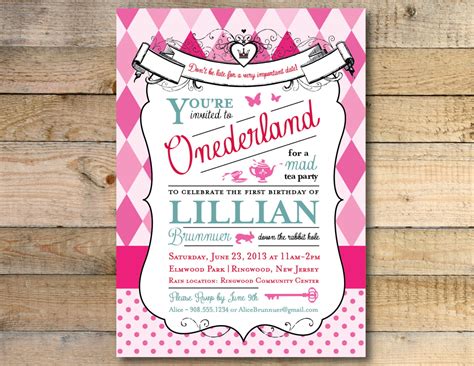 Alice In Wonderland Birthday Invitations Download Hundreds Free Printable Birthday Invitation