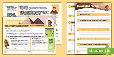 Cleopatra Fact File And Quiz Teacher Made Twinkl