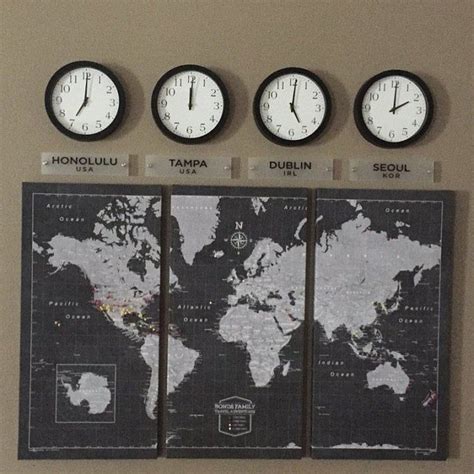 Time Zone Clock Sign World Clock Sign Acrylic Sign For Wall Etsy