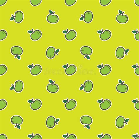 Vector Doodle Hand Drawn Apple Seamless Pattern Stock Vector