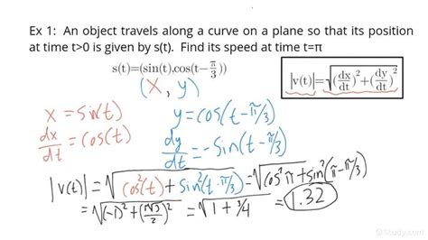 Determining Speed Of A Particle Moving Along A Curve In The Plane