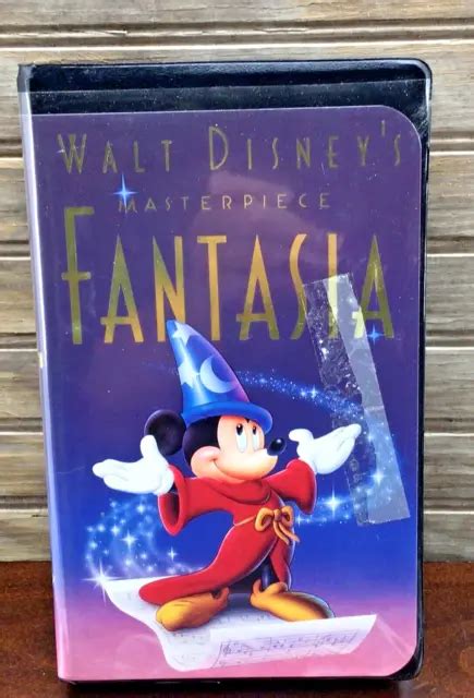 VINTAGE WALT DISNEY Masterpiece 1991 FANTASIA VHS 1132 BLACK CLAMSHELL