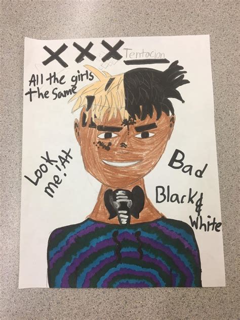 Fan art by a 5th grader I work with : r/XXXTENTACION