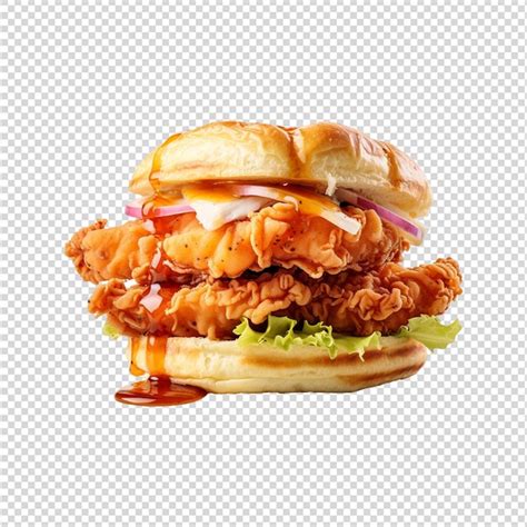 Premium Psd Chicken Burger Isolated On White Background