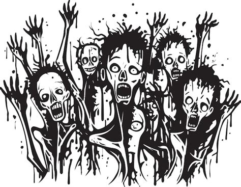 Premium Vector Ink Infested Infestation Zombies Group Logo Icon