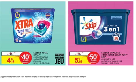 Promo Lessive Total Xtra Lessive Capsules En Active Clean X Skip