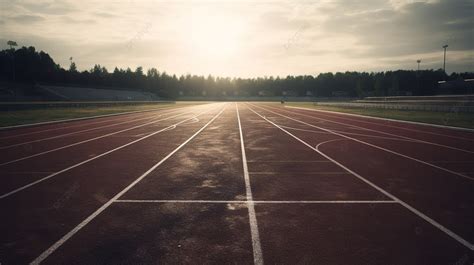 An Empty Running Track In The Daylight Background Picture Of A Race