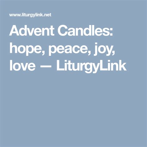 Advent Candles Hope Peace Joy Love — Liturgylink Advent Candles Joy Advent