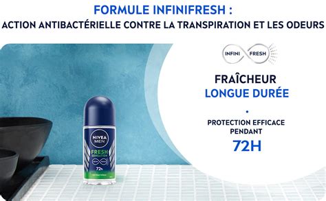 NIVEA MEN Déodorant bille Fresh Sensation 1 x 50 ml Déodorant homme