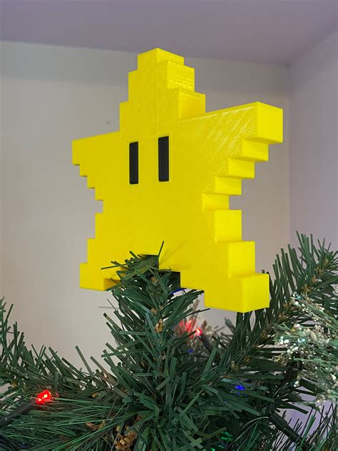 Super Marios Light Up Star Tree Decoration For Christmas Ornament Pixel