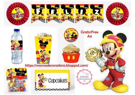 Mamá Decoradora Kit Imprimible Mickey Sobre Ruedas Gratis