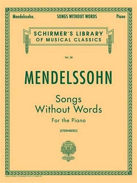 Songs Without Words By Felix Mendelssohn Paperback