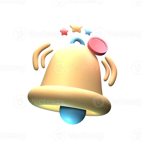 D Notification Bell Icon Rendered Isolated On The Transparent