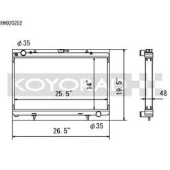 Koyorad HH020252 S13 180SX Aluminium Racing Radiator Cartel Aus