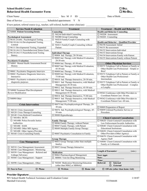 Printable Mental Health Intake Assessment Forms