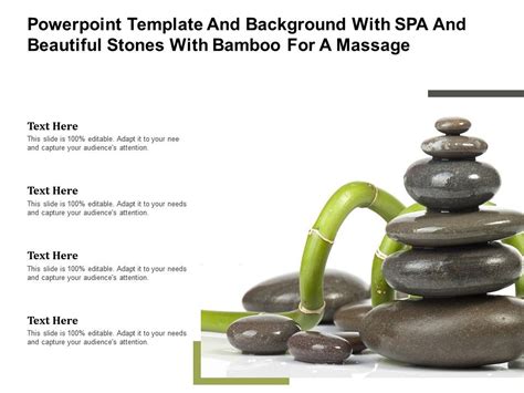 Powerpoint Template Background With Spa And Beautiful Stones With Bamboo For A Massage