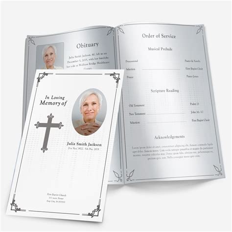 Traditional Cross Funeral Pamphlets Funeral Program Template Funeral Pamphlet Funeral