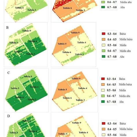 Área Experimental Com Os índices De Vegetação Ndvi E Ndre Antes E Após