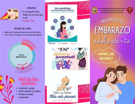 Triptico Prevenci N De Embarazo Adolescente Cielo Udocz