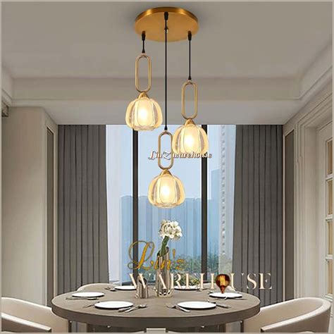 Jual Lampu Gantung MODERN MINIMALIS PUMPKIN GLASS 3 ARMS Pendant Light