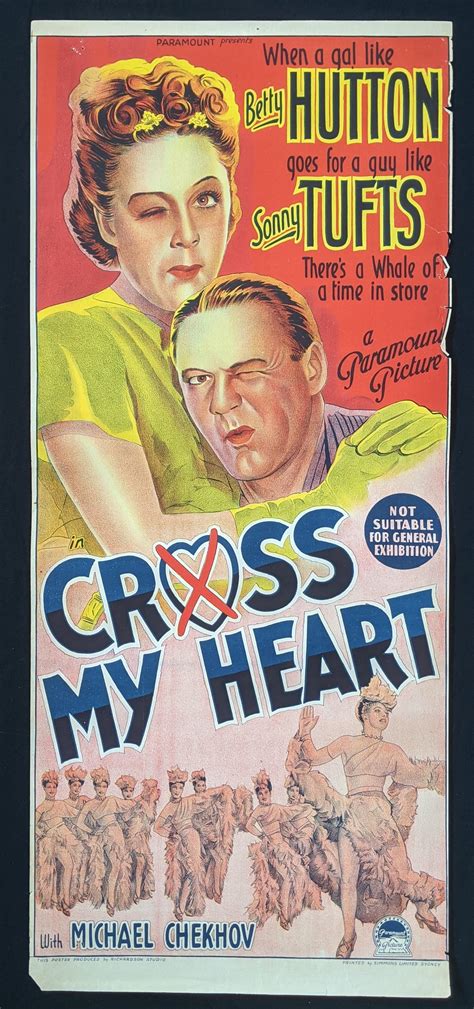 Lot Cross My Heart 1946 Paramount Starring Betty Hutton And Sonny Tufts Original Day Bill