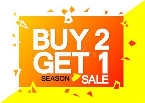 Buy 2 Get 1 Free Sale Banner Design Template Discount Tag App Icon