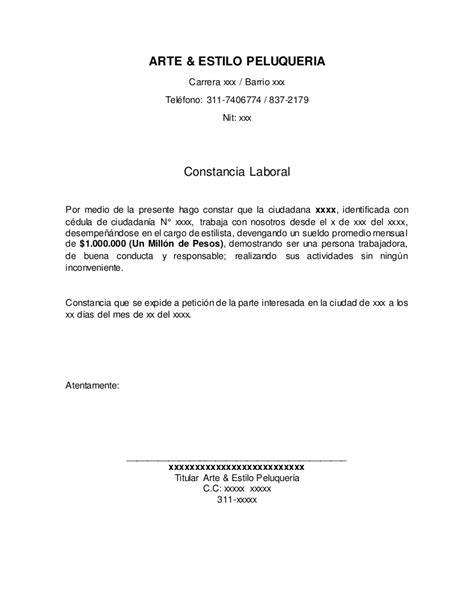 Constancia Laboral Ejemplos Formatos [2024]