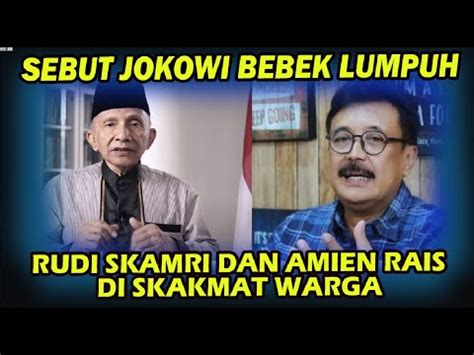 Sebut Jokowi Jadi Bebek Lumpuh Dan Tak Punya Pengaruh Lagi Rudi S Kamri