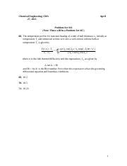 Problem Set 14 Doc Chemical Engineering 150A 27 2015 April Problem