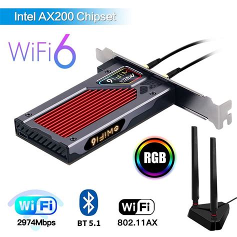 Fenvi 3000mbps Dual Band Sfor Intel Ax200 Pcie Wifi 6 Wireless Adapter Rgb Bluetooth 5 1 802