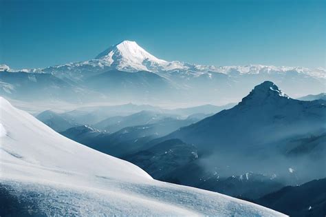 Premium Photo | Snowy mountain peaks background