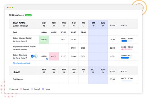 Timesheet Software Timesheet Management Software For Employees Factohr