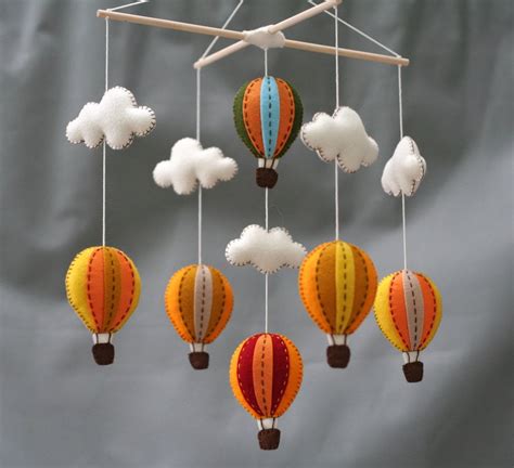 Autumn Hot Air Balloons Baby Mobile Tuscany Handmade Baby Etsy