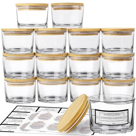 Amazon CONNOO 15 Pack 4 OZ Clear Glass Candle Jars With Airtight