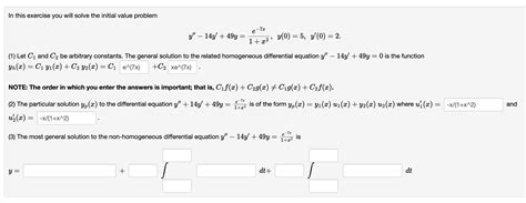 [solved] In This Exercise You Will Solve The Initial Val